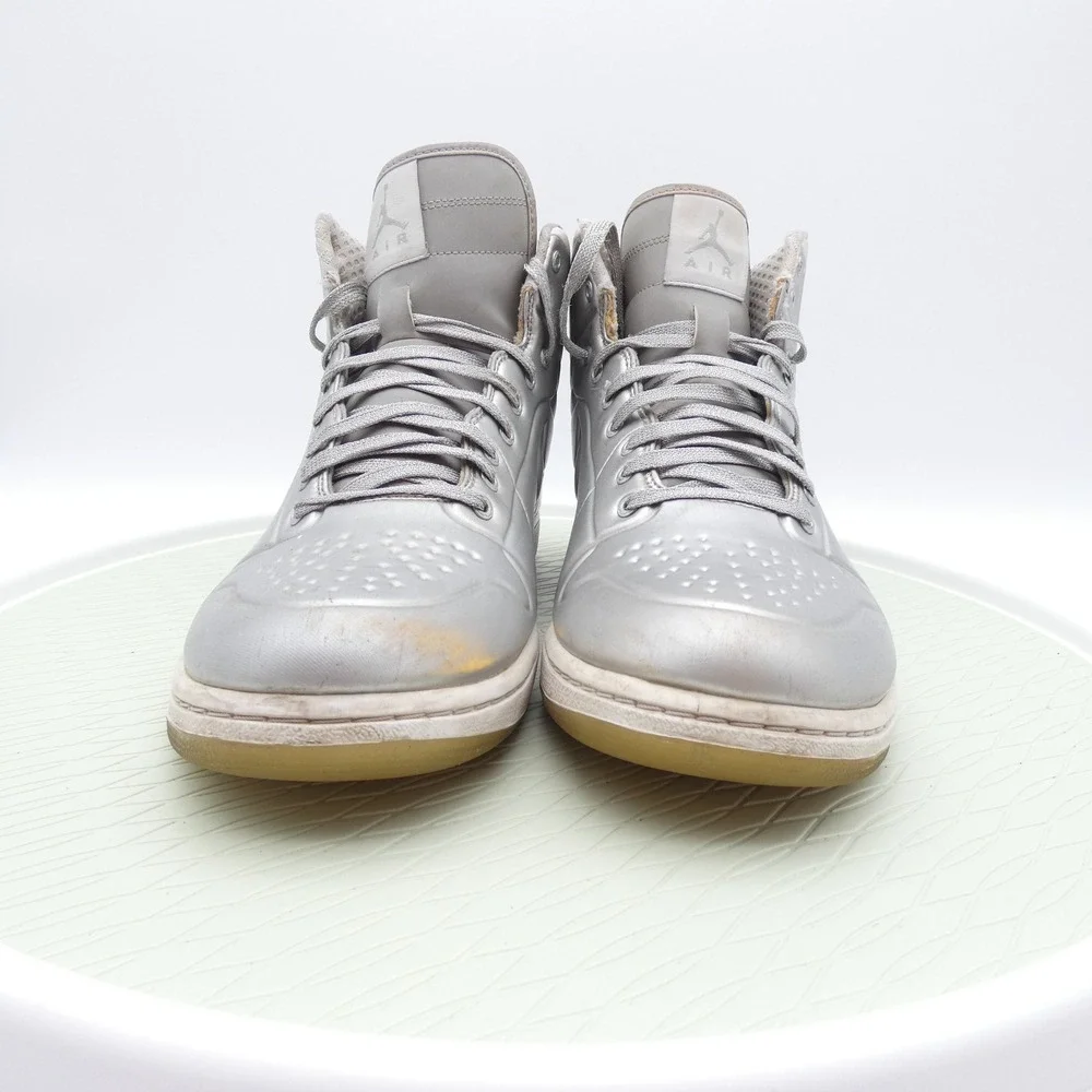 Jordan 1 Anodized Metallic Silver High Top Sneakers 414823-001 Men's 11